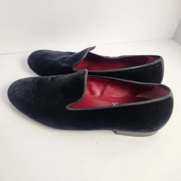 Rye 51 Men's Black Velvet Elegant Dress Loafers Size 13 - Picture 2 of 7